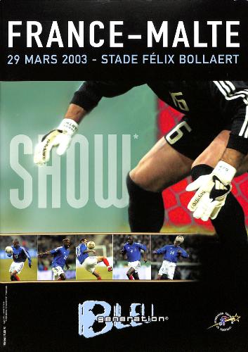 PROGRAMME OFFICIEL DU MATCH FRANCE VS MALTE DU 29 MARS 2003