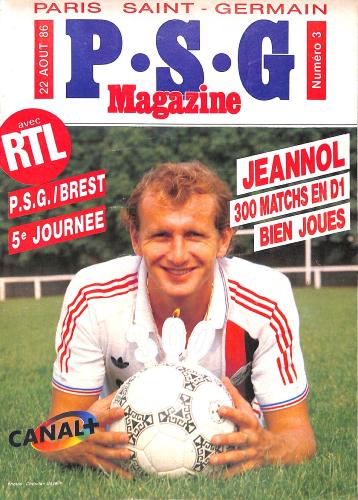 Magazine Paris Saint-Germain N°3 du 22 août 1986