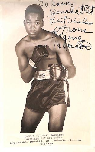 Carte postale dédicacée par Eugène ‘Silent’ Hairston.