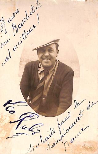 Carte postale dédicacée par Leo (?).