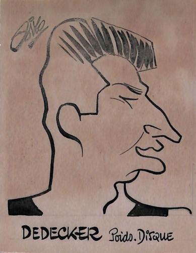 Caricature originale de Bertrand DE DECKER (BEL) Athlétisme