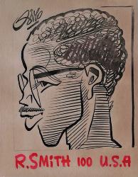 Caricature originale de Ronnie Ray SMITH (USA) Athlétisme