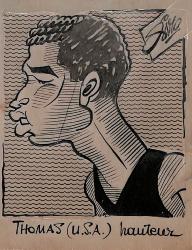 Caricature originale de John THOMAS (USA) Athlétisme