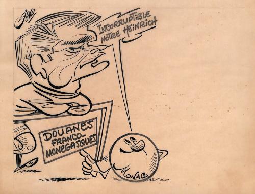 CARICATURE ORIGINALE DE JEAN-LOUIS HEINRICH (AS MONACO)