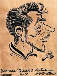 Caricature originale du docteur Pierre DUMAS (FR)