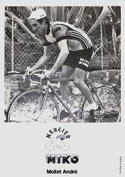 ENSEMBLE DE 53 CARTES PHOTO DE ANDRÉ MOLLET DE L'ÉQUIPE MIKO MERCIER ANNÉES 70