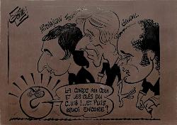 CARICATURE ORIGINALE DE MICHAJLOW, FOURNIER ET GOUDAL (ABBEVILLE/HAZEBROUCK)