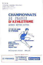 PROGRAMME OFFICIEL CHAMPIONNATS DE FRANCE ATHLÉTISME 1975