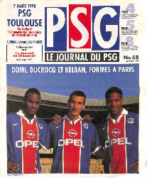 Le journal du PSG N°58 du 1 mars 1998