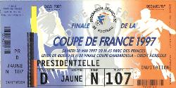 Billet entier OGC Nice vs EA Guingamp du 10 mai 1997