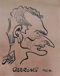 Caricature originale de Wilfried GEEROMS (BEL) Athlétisme