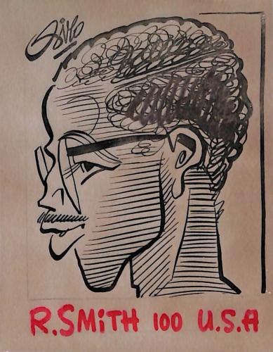 Caricature originale de Ronnie Ray SMITH (USA) Athlétisme