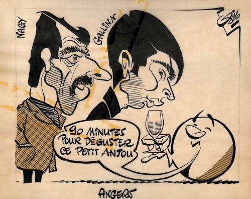 CARICATURE ORIGINALE DE NAGY ET GALLINA (SCO ANGERS)