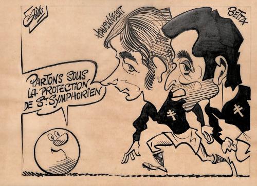 CARICATURE ORIGINALE D'HAUSKNECHT ET BETTA (FC METZ)