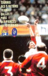 Programme officiel VIP du match France vs Pays de Galles du 18 février 1989