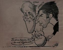 CARICATURE ORIGINALE DE FIROUD ET MARCELLIN (NÎMES)