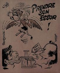 CARICATURE ORIGINALE DE BOURDONCLE ET LATRON (SOCHAUX)