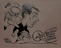 CARICATURE ORIGINALE DE KNOLL ET POLROT (FC CREIL)