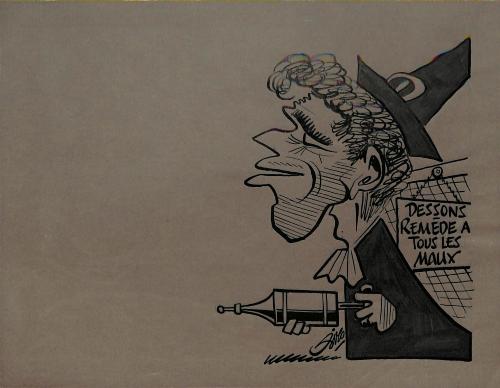 CARICATURE ORIGINALE D'ALAIN DESSONS