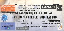 Billet RC Strasbourg vs Inter Milan du 25 novembre 1997