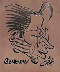 Caricature originale de Paul GENEVAY (FR) Athlétisme