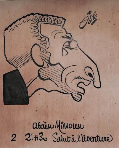 Caricature originale d'Alain MIMOUN (FR) Athlétisme