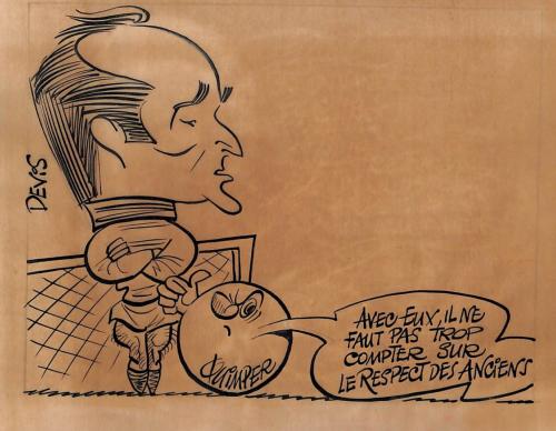 CARICATURE ORIGINALE DE ROBERT DEVIS (QUIMPER FC)
