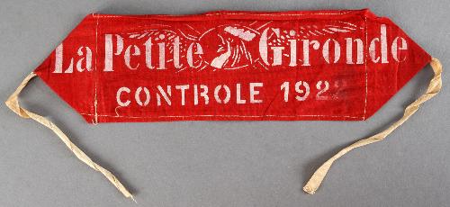 BRASSARD DE CONTRÔLE POUR LES CHAMPIONNATS DU SUD-OUEST DE VITESSE À BORDEAUX