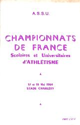 PROGRAMME OFFICIEL CHAMPIONNATS DE FRANCE ATHLÉTISME 1964