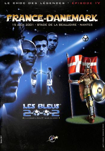 PROGRAMME OFFICIEL DU MATCH FRANCE VS DANEMARK DU 15 AOÛT 2001
