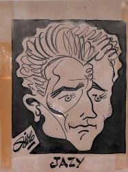 Caricature originale de Michel JAZY (FR) Athlétisme