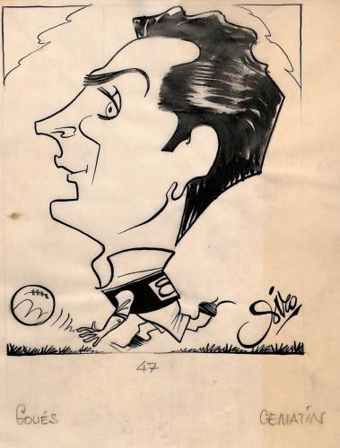 CARICATURE ORIGINALE D'HENRI GOUÈS (STADE RENNAIS)