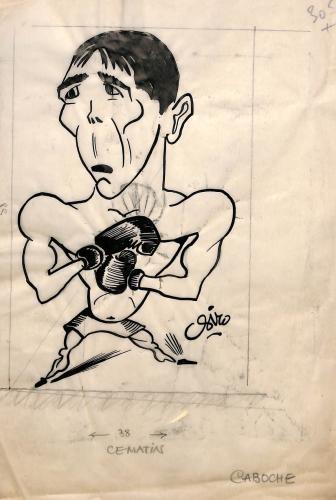 Caricature originale de Lucien CABOCHE (FR)