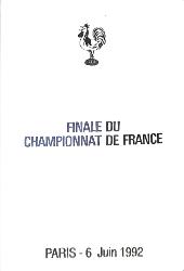 Programme officiel VIP de la Finale du Championnat de France 1992