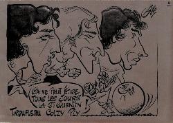 ENSEMBLE DE 4 CARICATURES ORIGINALES SUR LE CLUB DE SAINT-QUENTIN