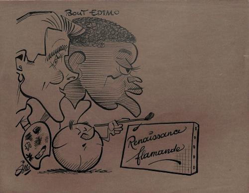 CARICATURE ORIGINALE DE BOUT ET EDIMO (SOCHAUX/DUNKERQUE)