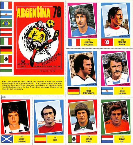 PLANCHE DE 8 VIGNETTES DE L'ALBUM ARGENTINA 78 D'AGEDUCATIFS