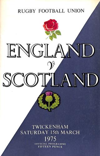 PROGRAMME OFFICIEL DU MATCH ANGLETERRE VS ÉCOSSE DU 15 MARS 1975