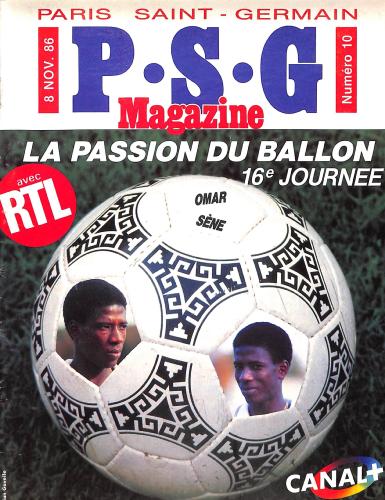 Magazine Paris Saint-Germain N°10 du 8 novembre 1986