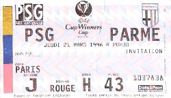 BILLET PSG VS PARME DU 21 MARS 1996