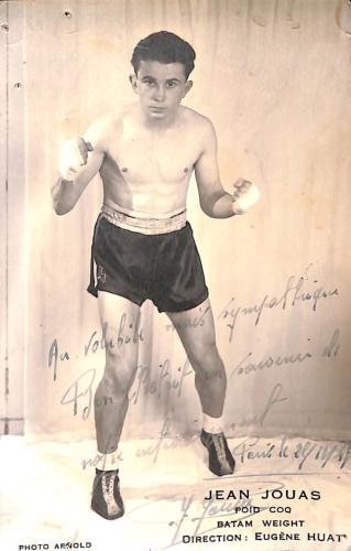Carte photo dédicacée par Jean Jouas.