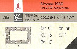 BILLET DES JEUX OLYMPIQUES DE MOSCOU 1980