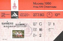 BILLET DES JEUX OLYMPIQUES DE MOSCOU 1980