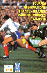 Programme officiel VIP du match France vs Irlande du 3 mars 1990