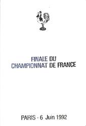 Programme officiel VIP de la Finale du Championnat de France 1992