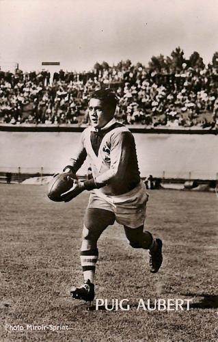 CARTE PHOTO DE PUIG AUBERT EN EQUIPE DE FRANCE ANNÉES 40-50