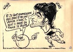 CARICATURE ORIGINALE DE JACKY LEMÉE (STADE FRANÇAIS, FC METZ, SCO ANGERS)