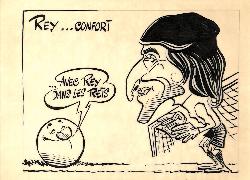 CARICATURE ORIGINALE D'ANDRÉ REY (RC STRASBOURG, FC METZ, OGC NICE)