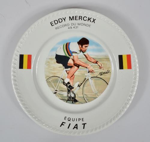 ASSIETTE COMMÉMORATIVE D'EDDY MERCKX ÉQUIPE FIAT