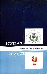 PROGRAMME OFFICIEL DU MATCH ÉCOSSE VS FRANCE DU 4 JANVIER 1964